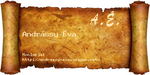 Andrássy Éva névjegykártya