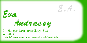 eva andrassy business card